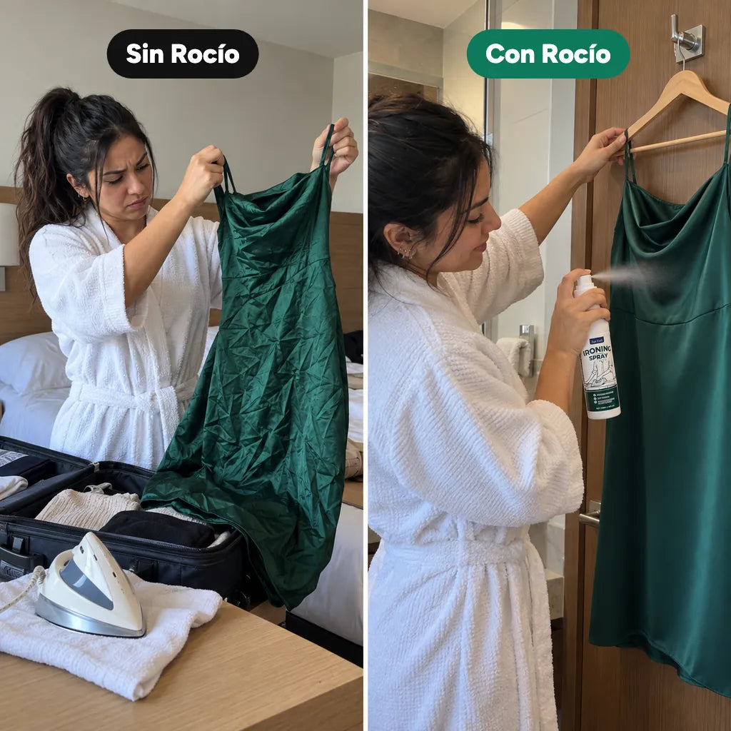 El mismo vestido en el hotel, sin Rocío y con Rocío